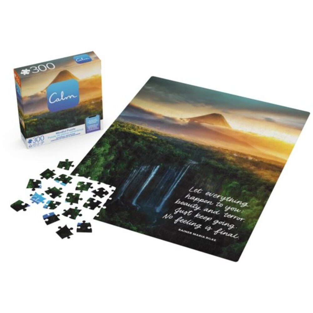 NEW 300-Piece Calm Jigsaw Puzzle for Stress Relief, Waterfall Mountain